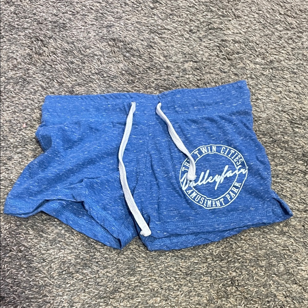 Blue Women's Shorts with White Drawstring